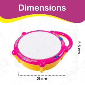 Kids Yellow Flash Drum Toy with LED Lights & Music Sticks Trending Accessories