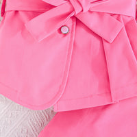 Girls Fuchsia Puff Sleeves Summer Blazer With Trouser Set 2 pc. Sets