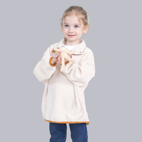 Girls Apricot Solid Pullover Sweatshirt Sweatshirts & Hoodies