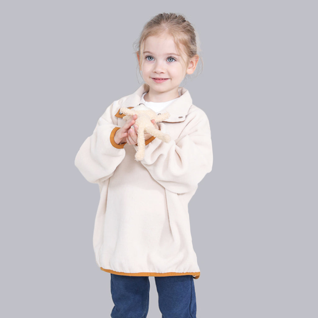 Girls Apricot Solid Pullover Sweatshirt Sweatshirts & Hoodies