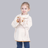 Girls Apricot Solid Pullover Sweatshirt Sweatshirts & Hoodies