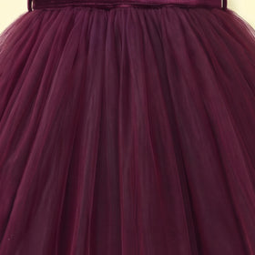 Girls Purple Solid High-Low Party Dress Party Dresses