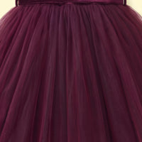 Girls Purple Solid High-Low Party Dress Party Dresses