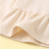 Girls Beige Graphic Peplum Top With Pants Sets Sets