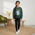Girls Green Best Friend Graphics Round Neck Sweatshirt Sweatshirts & Hoodies Green 4-5 Y