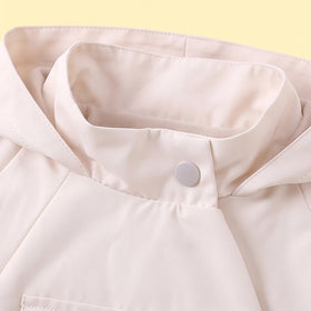 Boys Off White Long Sleeve Hooded Jacket Coats & Jackets