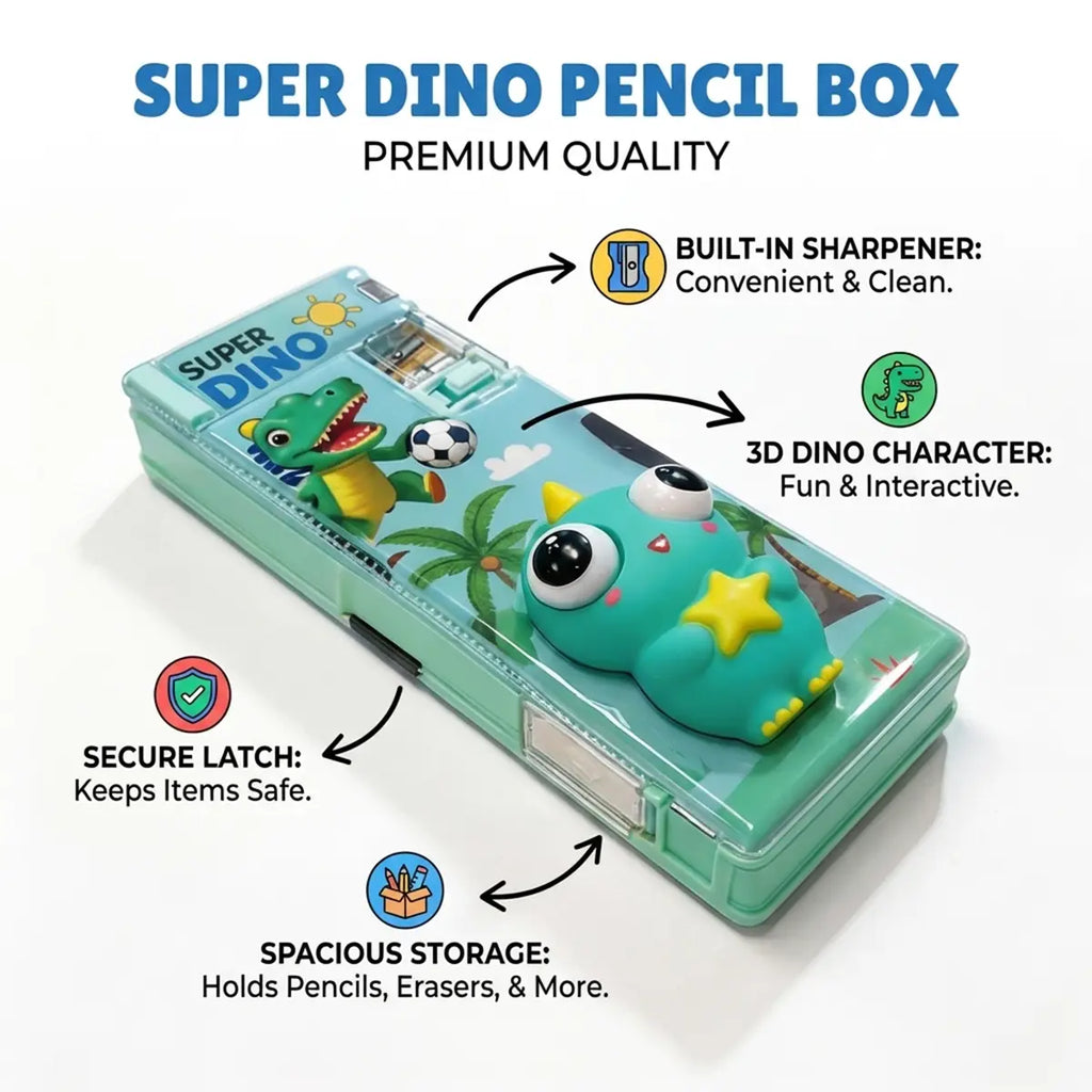 Dinosaur Hard Pencil Box for Boys & Girls Trending Accessories