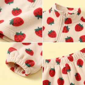 Boys Apricot Fleece Heart Print Sweatshirt & Pants Co-ord Sets Sets