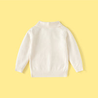Boys Off White Long Sleeve Jacquard Polo Sweater Sweaters & Cardigans
