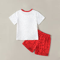 Boys Red Spider Graphic T-Shirt With Printed Shorts Set 2 pc. Sets