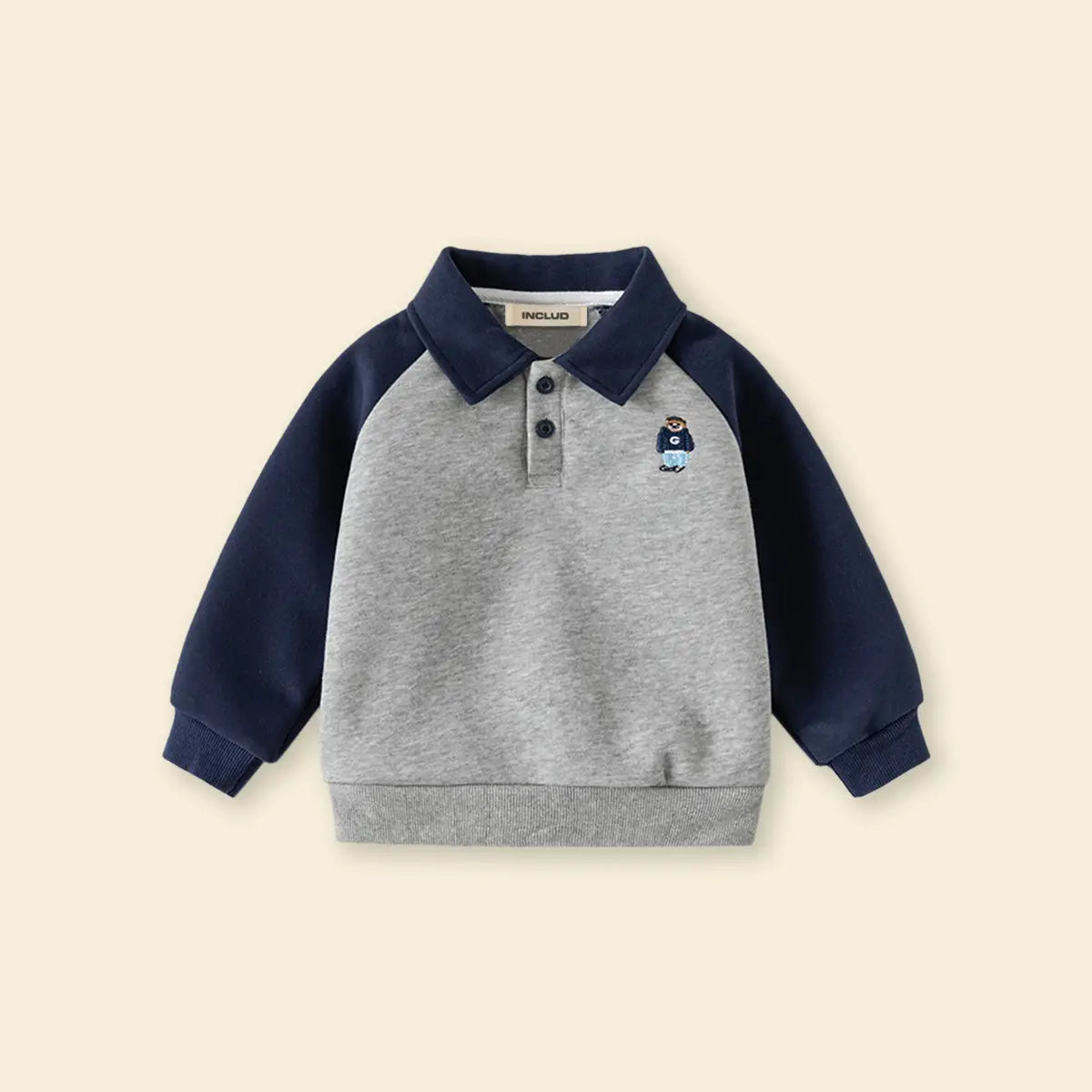 Boys Navy Blue Polo Sweatshirt With Jogger Sets Sets