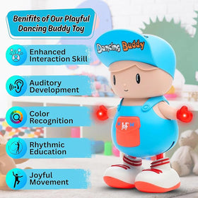 Kids Blue Dancing Buddy Figure Toy with LED Lights Trending Accessories