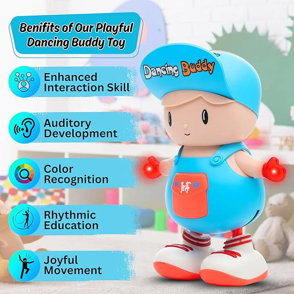 Kids Blue Dancing Buddy Figure Toy with LED Lights Trending Accessories