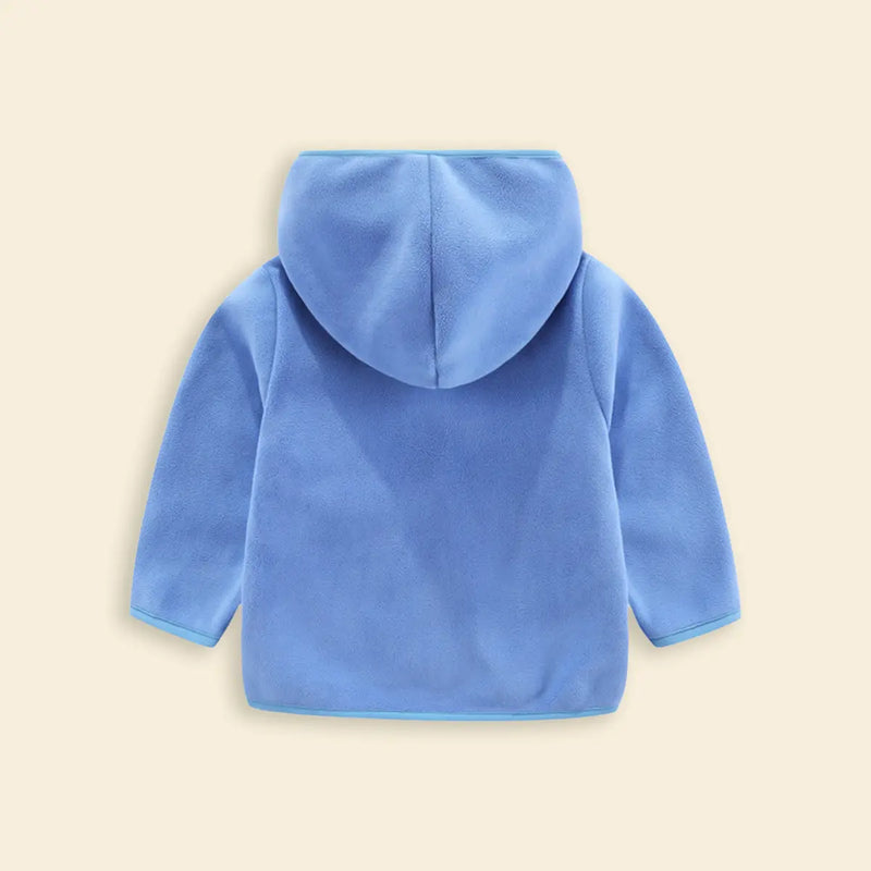 Boys Light Blue Fleece Hooded Zip-up Jacket Coats & Jackets