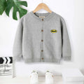 Boys Grey Batman Logo Printed Cardigan Sweaters & Cardigans Grey 2-3 Y