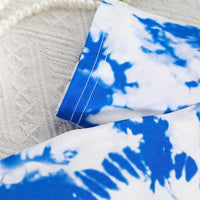 Girls Blue Tie-Dye Heart Print T-Shirt & Denim Pants Set Sets