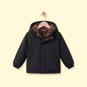 Girls Black Long Sleeve Hooded Zip-up Jacket Coats & Jackets Black 1-2 Y