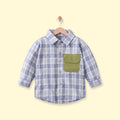 Boys Blue Checked Long Sleeve Shirt Shirts Blue 1-2 Y