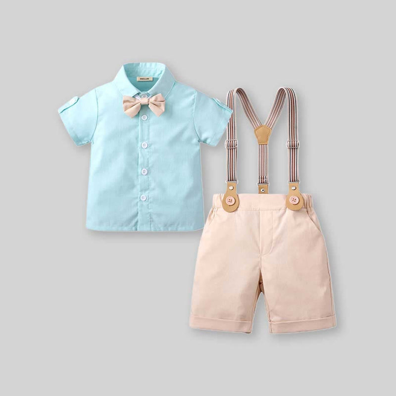 Boys Short Sleeve Shirt With Suspender Shorts Set 2 pc. Sets   