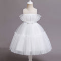 Girls Sleeveless Fit & Flare Dress Party Dresses White 1-2 Y 