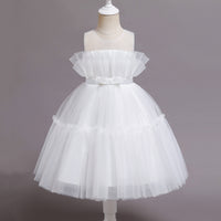Girls Sleeveless Fit & Flare Dress Party Dresses White 1-2 Y 