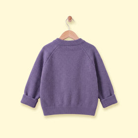 Girls Purple Floral Raglan Sleeve Cardigan Sweaters & Cardigans
