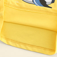 Boys Yellow Graphic Printed Short Sleeves T-Shirt With Denim Shorts Set 2 pc. Sets