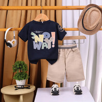 Boys Navy Blue Graphics Short Sleeve T-Shirt With Shorts Sets 2 pc. Sets