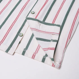 Boys Pink Striped Short Sleeves Shirt With Graphic T-Shirt And Shorts Sets Sets
