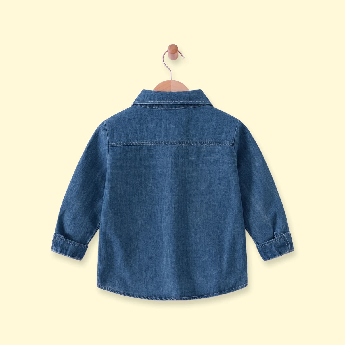 Boys Dark Blue Long Sleeve Denim Shirt Shirts
