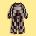 Girls Brown Striped Sweatshirt & Pants Co-ord Sets Sets Brown 1-2 Y