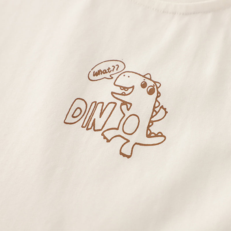 Boys Green Dinosaur Appliqued Shirt With T-Shirt Neck Tie And Shorts Set Sets