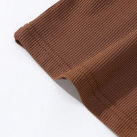 Girls Brown Bow Detail Short Sleeve T-Shirt With Flared Pants Sets Sets