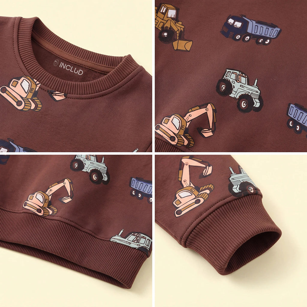 Boys Brown Graphic Long Sleeve Sweatshirt Sweatshirts & Hoodies