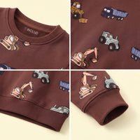 Boys Brown Graphic Long Sleeve Sweatshirt Sweatshirts & Hoodies