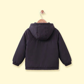 Girls Black Long Sleeve Hooded Zip-up Jacket Coats & Jackets