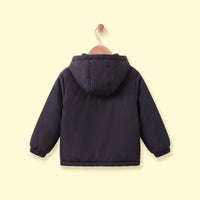 Girls Black Long Sleeve Hooded Zip-up Jacket Coats & Jackets