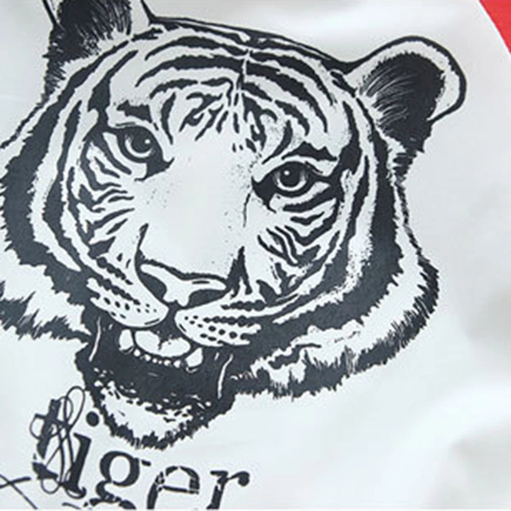 Boys White Tiger Printed Front Open Trendy Jacket Coats & Jackets