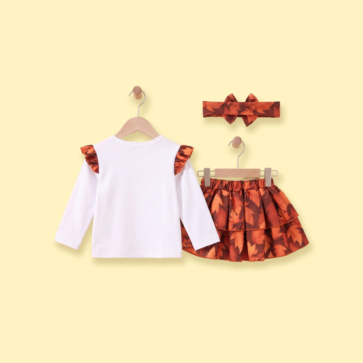 Girls White Happy Halloween Print Top With Skirt Sets 2 pc. Sets
