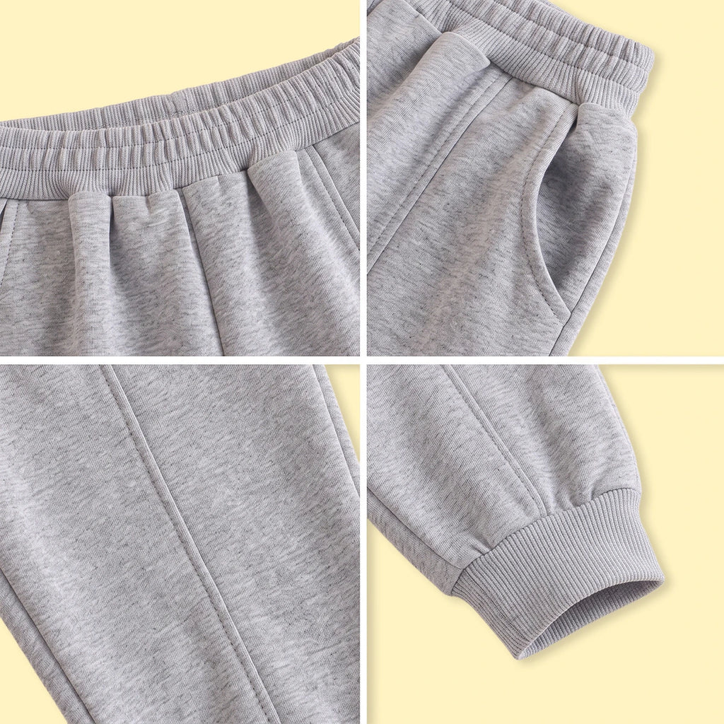 Boys Grey Solid Elasticated Waist Jogger Joggers