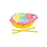 Kids Yellow Flash Drum Toy with LED Lights & Music Sticks