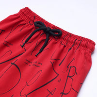 Boys Red Astronaut Graphic Short Sleeve T-shirt With Drawstring Shorts And Bag Sets Sets