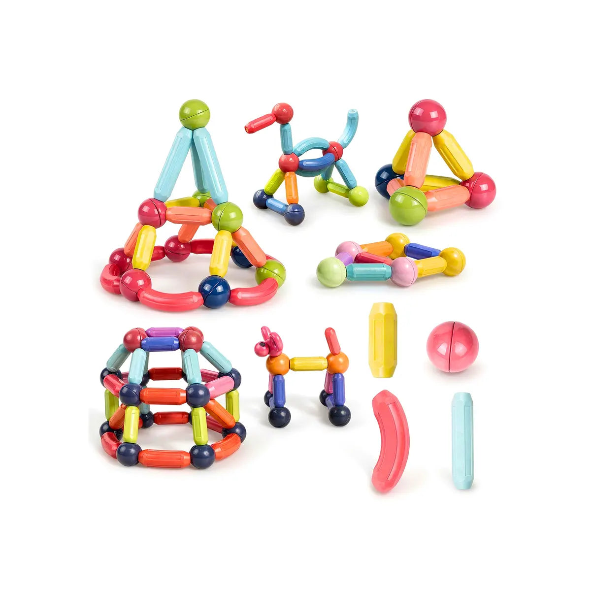 Kids Magnetic Building Bars & Balls Brain Game Set Trending Accessories Multicolor Onesize