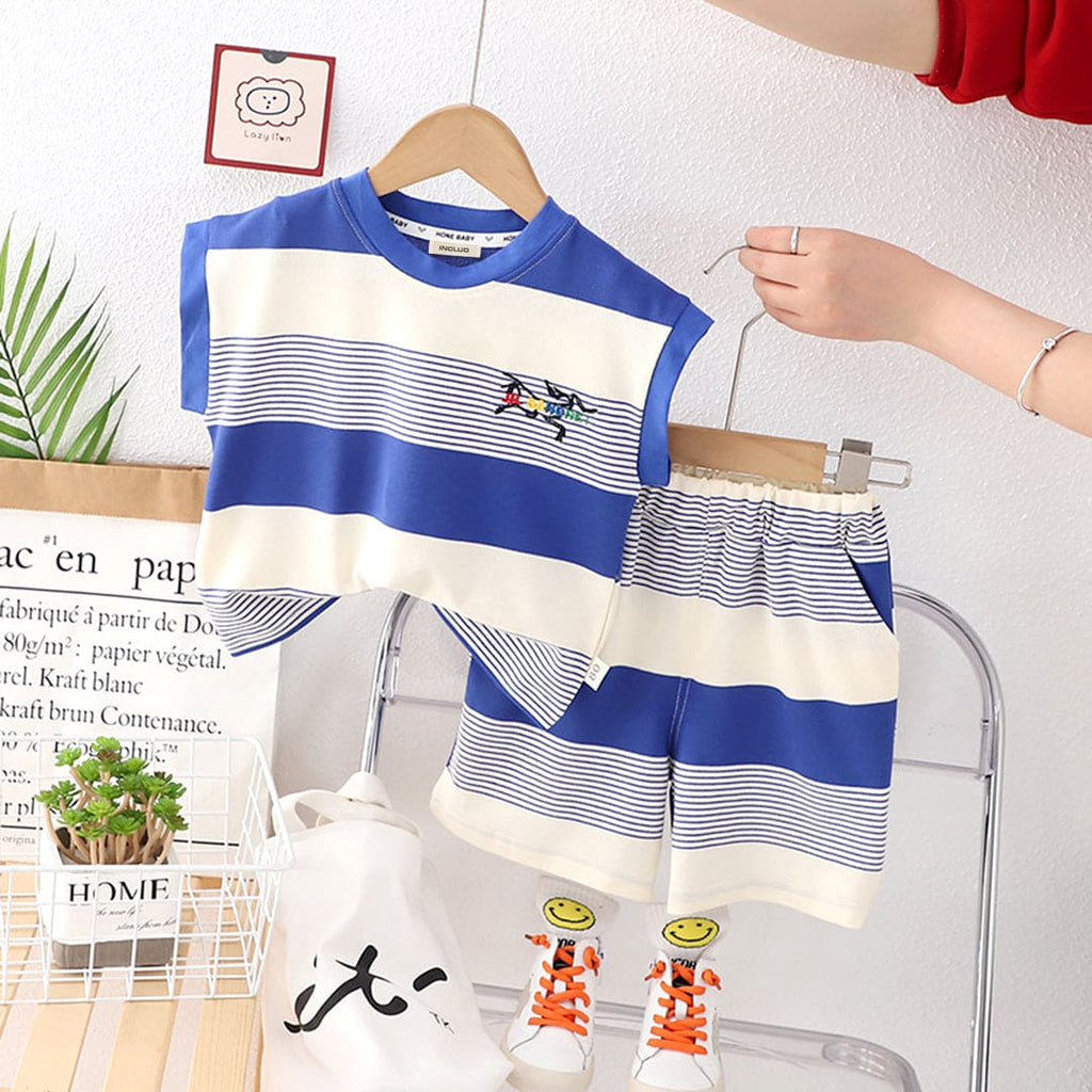 Boys Striped T-Shirt with Shorts Set