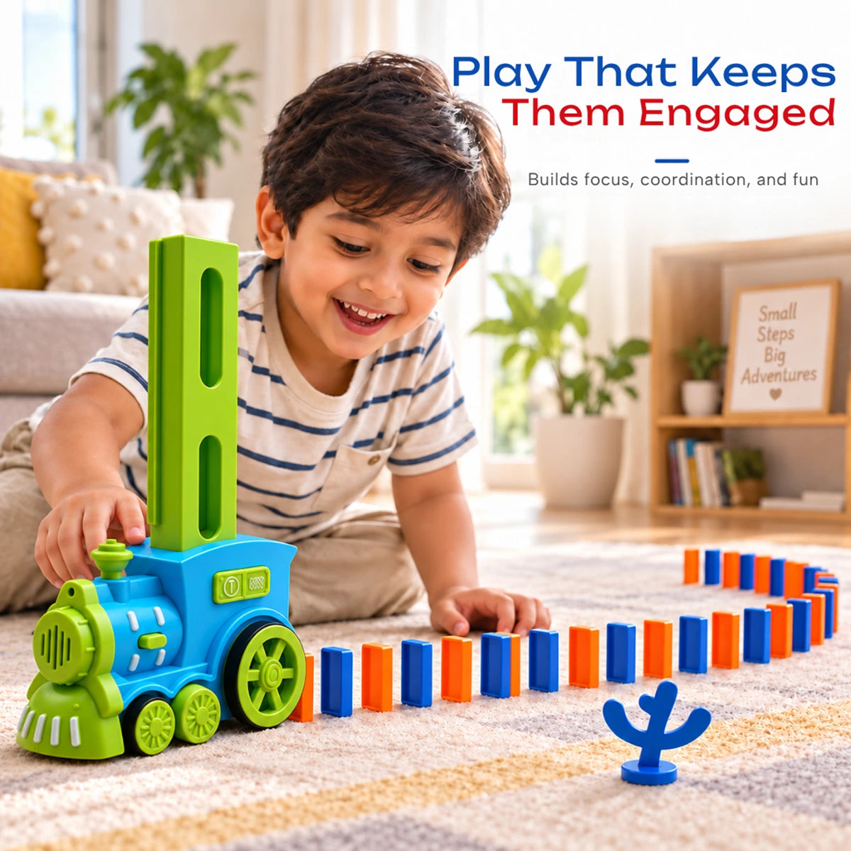 Automatic Domino Train Building Toy with 40 Tiles Trending Accessories