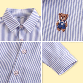 Boys Blue Striped Long Sleeve Shirt Shirts