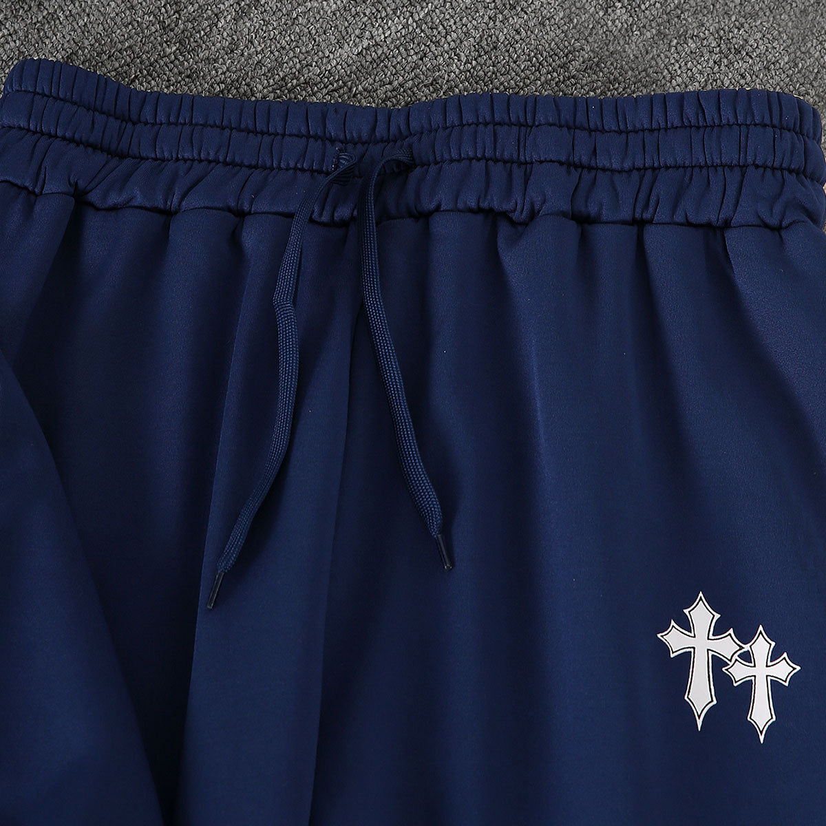 Boys Navy Blue Printed Fur Lined Sweatshirt With Pants Sets 2 pc. Sets