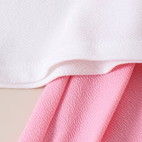 Girls White Textured Sleeveless Polo Top with Pleated Skirt Sets 2 pc. Sets