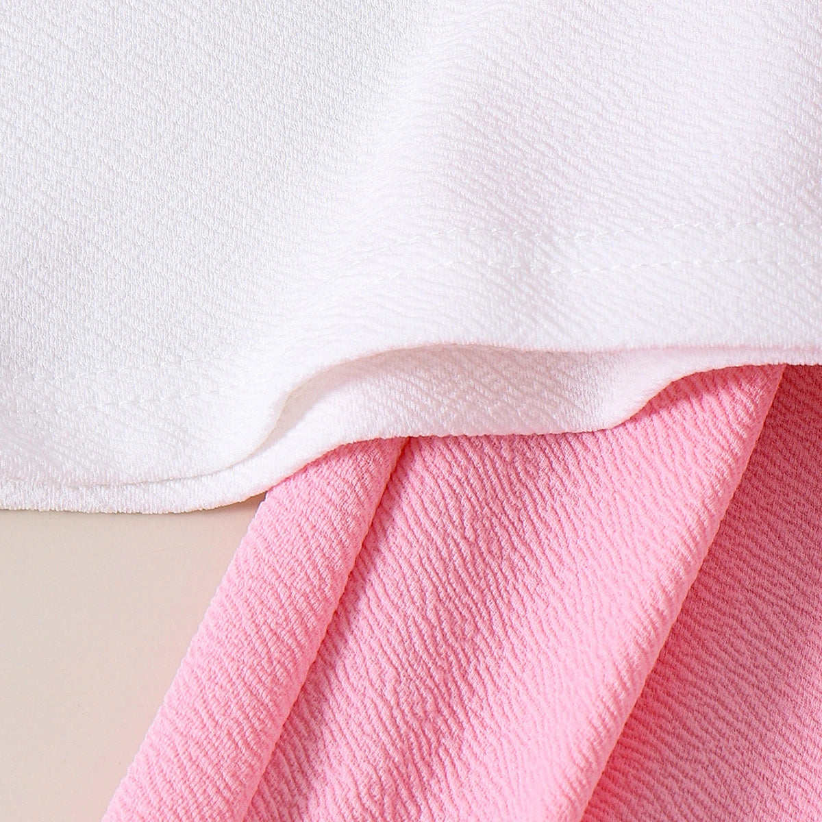 Girls White Textured Sleeveless Polo Top with Pleated Skirt Sets 2 pc. Sets