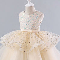 Girls Sequins Embellished Fit & Flare Party Dress Party Dresses   